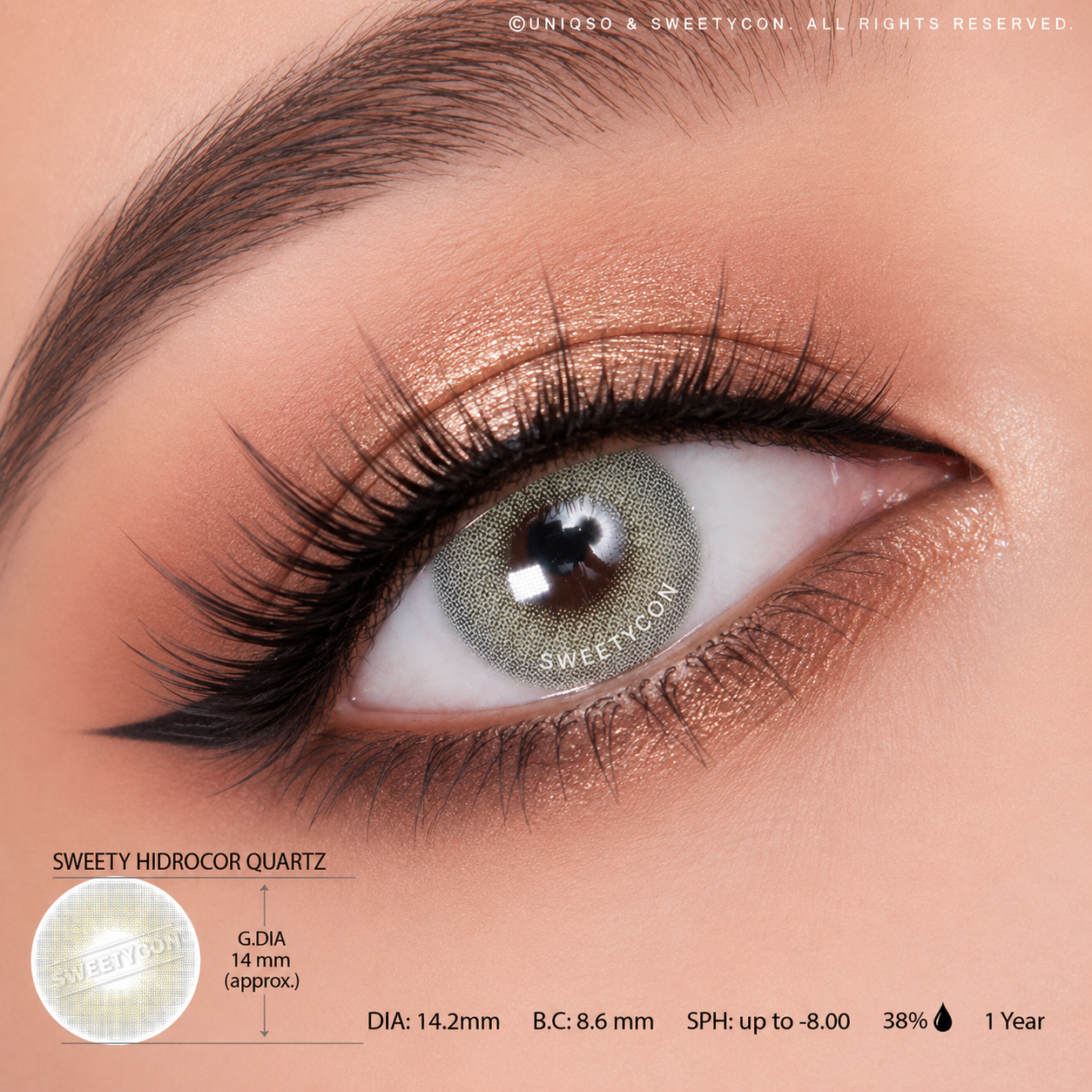 Sweety Hidrocor Quartz (1 lens/pack)-Colored Contacts-UNIQSO Canada