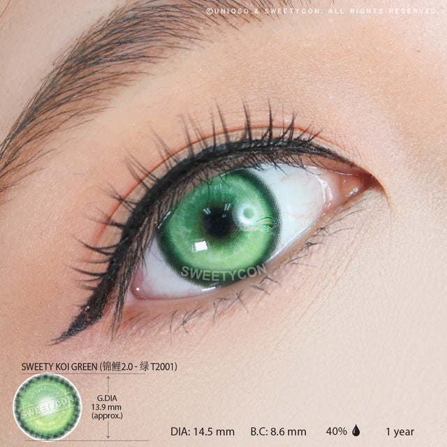 Sweety Koi Green (1 lens/pack)-Colored Contacts-UNIQSO Canada