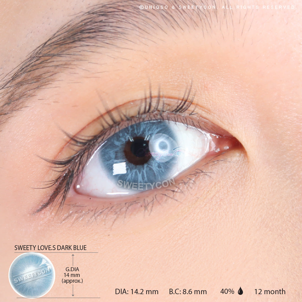 Sweety Love.S Dark Blue (1 lens/pack)-Colored Contacts-UNIQSO Canada