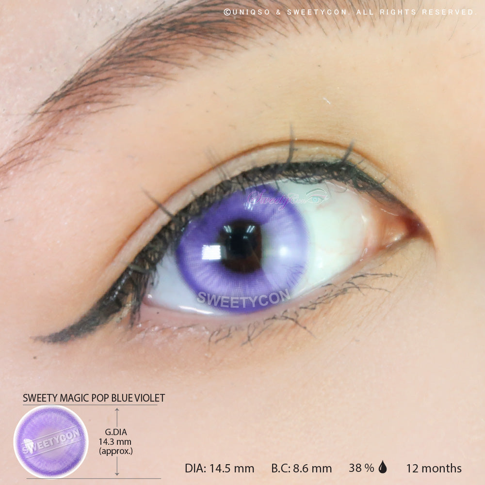 Sweety Magic Pop Blue Violet (1 lens/pack)-Colored Contacts-UNIQSO Canada