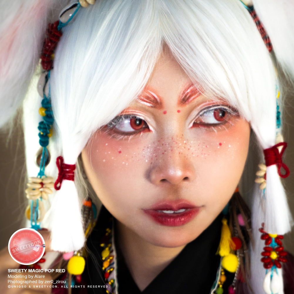 Sweety Magic Pop Red (1 lens/pack)-Colored Contacts-UNIQSO Canada