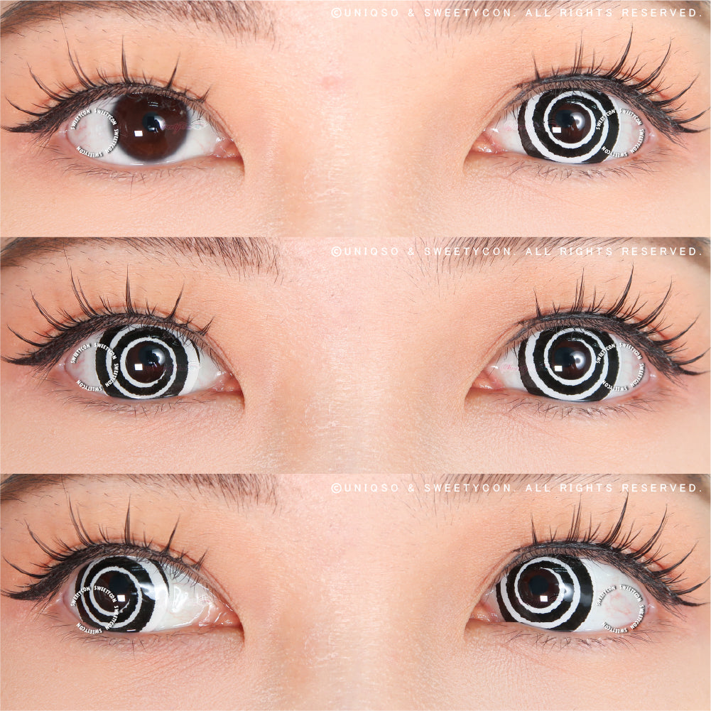 Sweety Mini Sclera Black Spiral (1 lens/pack)-Mini Sclera Contacts-UNIQSO Canada
