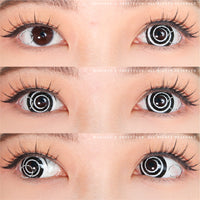 Sweety Mini Sclera Black Spiral (1 lens/pack)-Mini Sclera Contacts-UNIQSO Canada