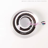 Sweety Mini Sclera Black Spiral (1 lens/pack)-Mini Sclera Contacts-UNIQSO Canada
