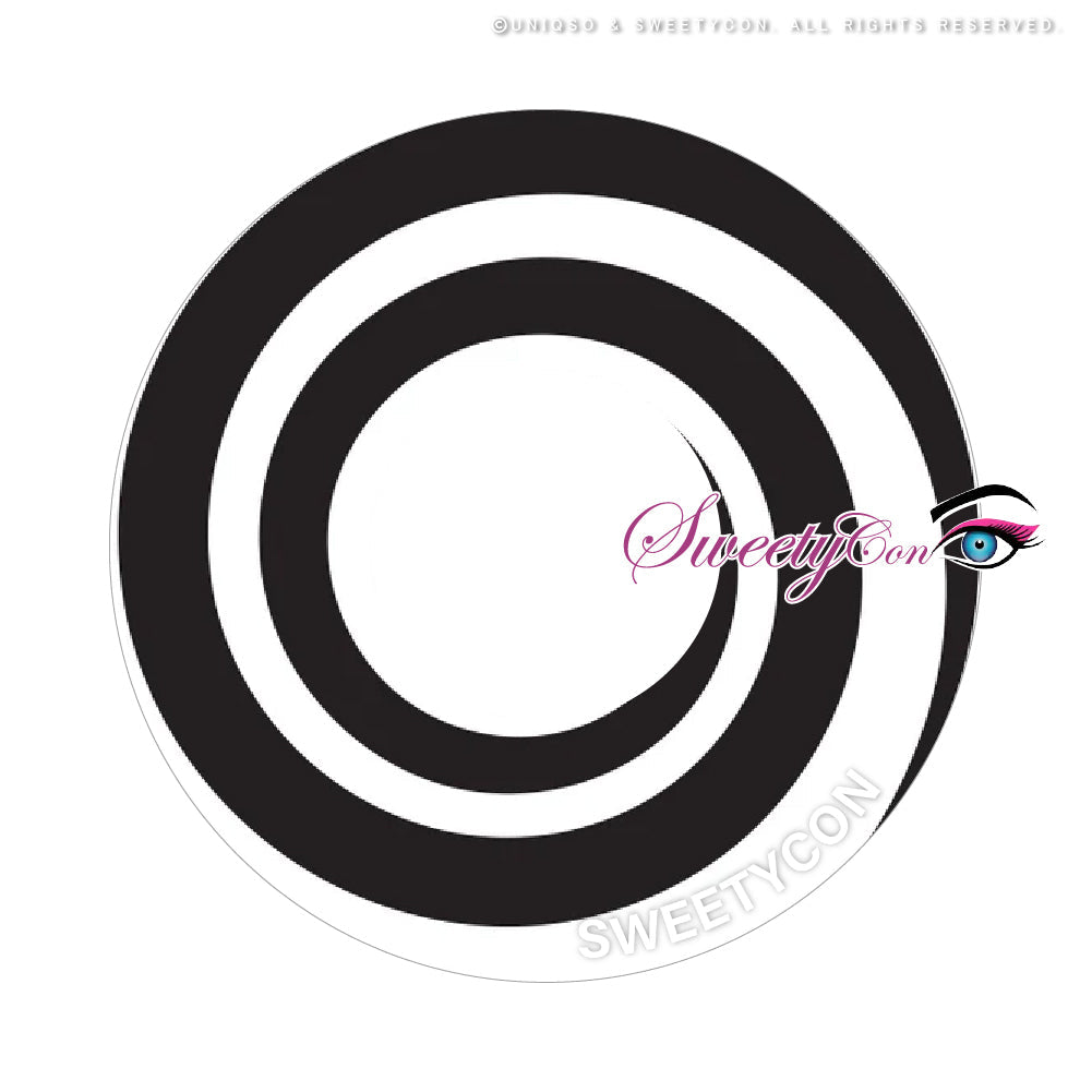 Sweety Mini Sclera Black Spiral (1 lens/pack)-Mini Sclera Contacts-UNIQSO Canada