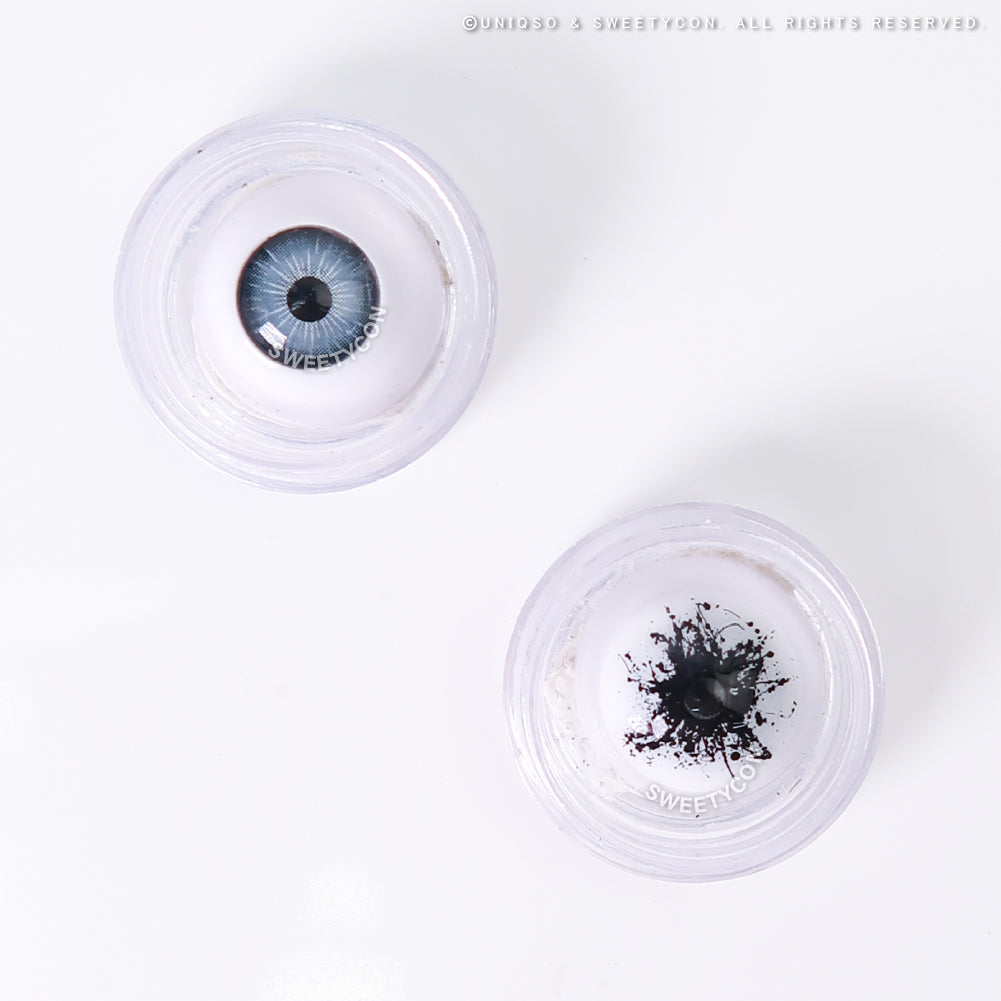 Sweety Mini Sclera Black Splash (1 lens/pack)-Mini Sclera Contacts-UNIQSO Canada