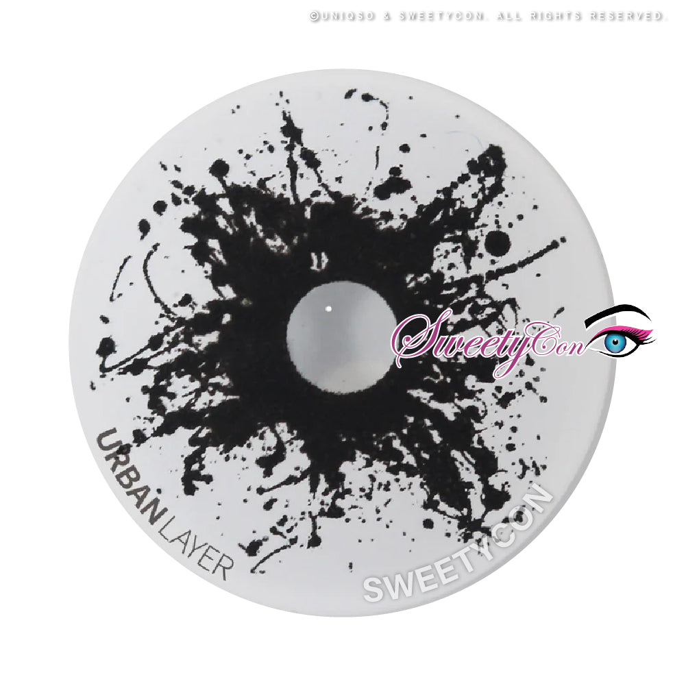Sweety Mini Sclera Black Splash (1 lens/pack)-Mini Sclera Contacts-UNIQSO Canada