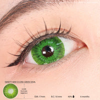 Sweety Mini Sclera Green Devil (1 lens/pack)-Mini Sclera Contacts-UNIQSO Canada