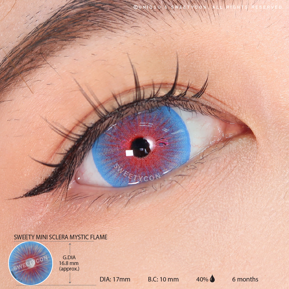 Sweety Mini Sclera Mystic Flame (1 lens/pack)-Mini Sclera Contacts-UNIQSO Canada
