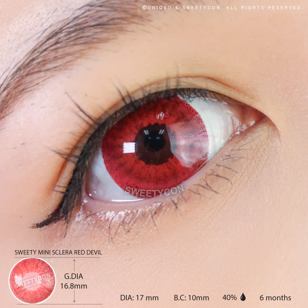 Sweety Mini Sclera Red Devil (1 lens/pack)-Mini Sclera Contacts-UNIQSO Canada