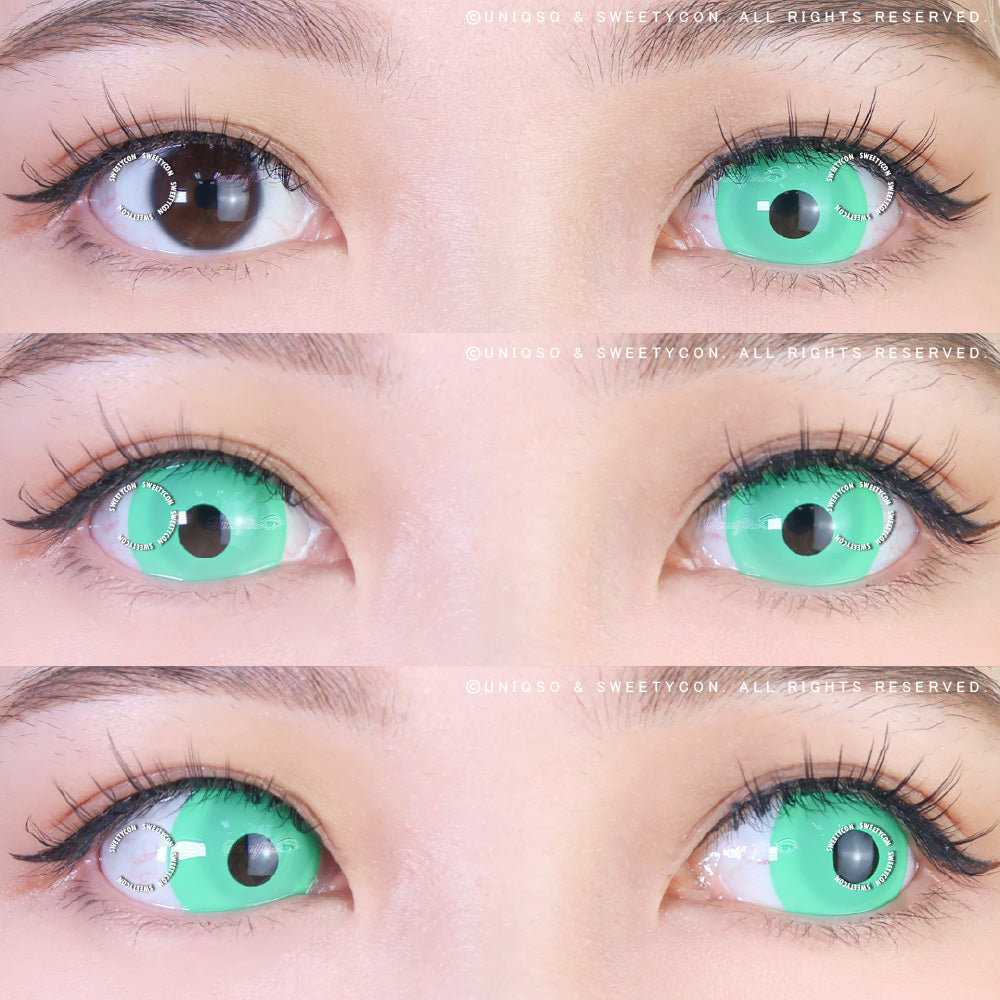 Sweety Mini Sclera UV Glow Green (1 lens/pack)-Mini Sclera Contacts-UNIQSO Canada