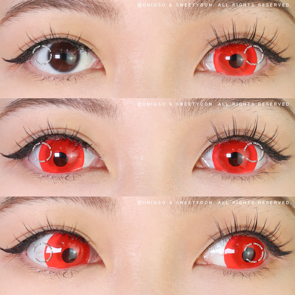 Sweety Mini Sclera UV Glow Red (1 lens/pack)-Mini Sclera Contacts-UNIQSO Canada