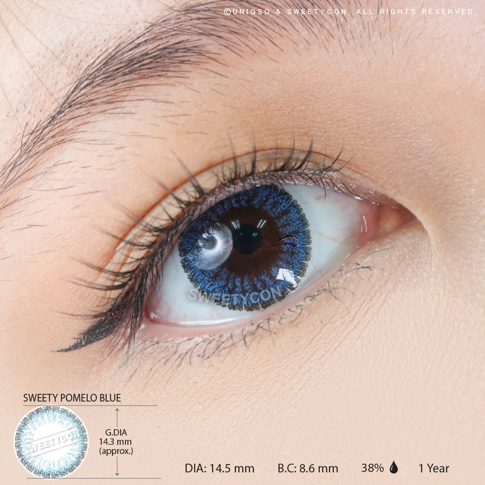 Sweety Pomelo Blue (1 lens/pack)-Colored Contacts-UNIQSO Canada