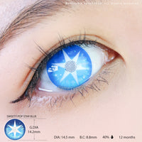 Sweety Pop Star Blue (1 lens/pack)-Colored Contacts-UNIQSO Canada