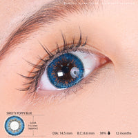 Sweety Poppy Blue (1 lens/pack)-Colored Contacts-UNIQSO Canada