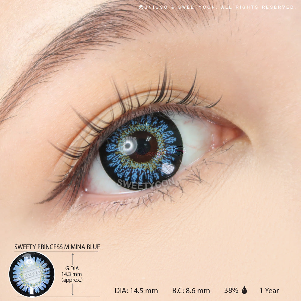 Sweety Princess Mimina Blue (1 lens/pack)-Colored Contacts-UNIQSO Canada