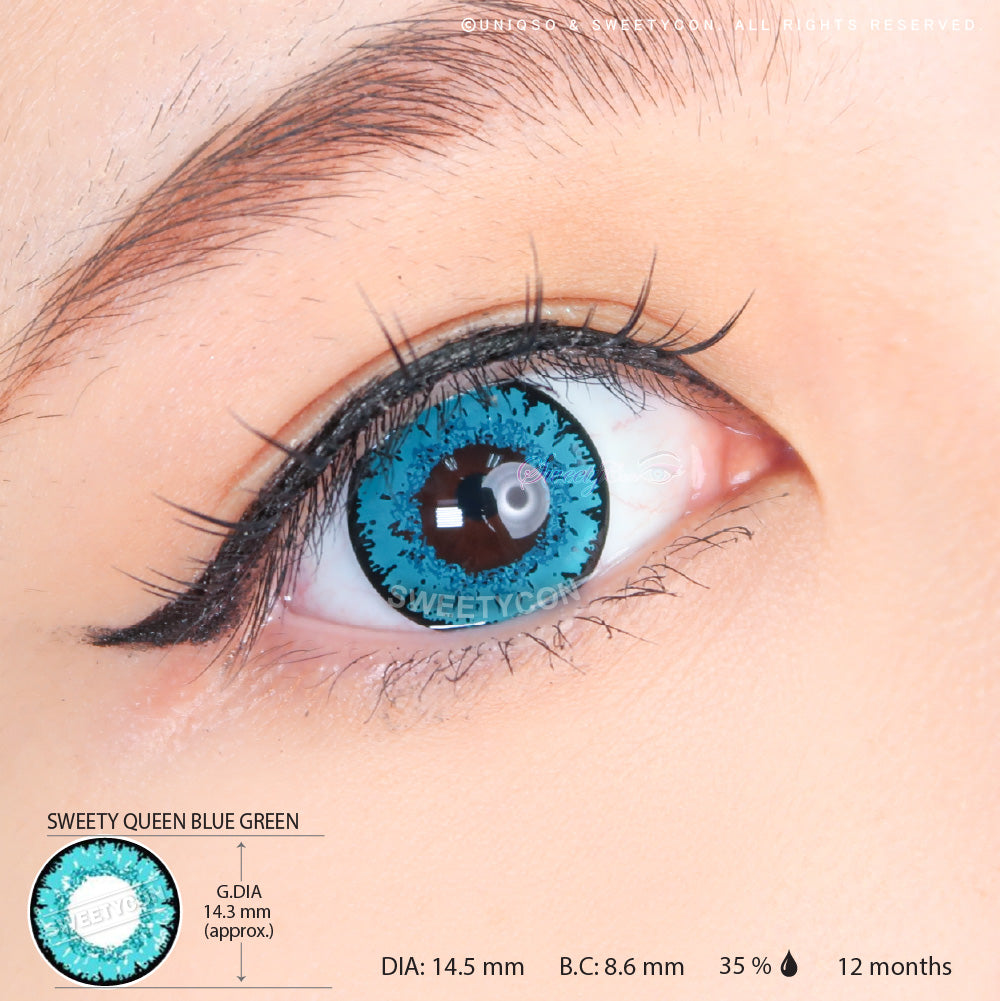 Sweety Queen Blue Green (1 lens/pack)-Colored Contacts-UNIQSO Canada