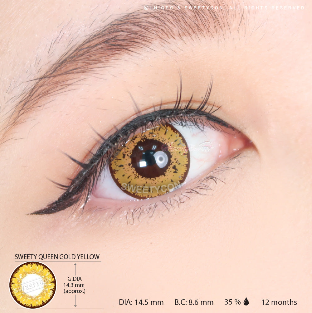 Sweety Queen Gold Yellow (1 lens/pack)-Colored Contacts-UNIQSO Canada