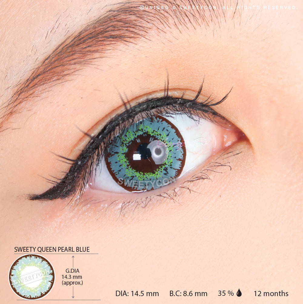 Sweety Queen Pearl Blue (1 lens/pack)-Colored Contacts-UNIQSO Canada