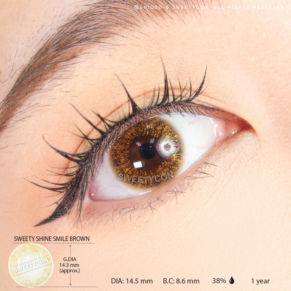 Sweety Shine Smile Brown (1 lens/pack)-Colored Contacts-UNIQSO Canada