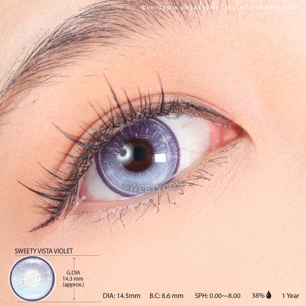 Sweety Vista Violet (1 lens/pack)-Colored Contacts-UNIQSO Canada