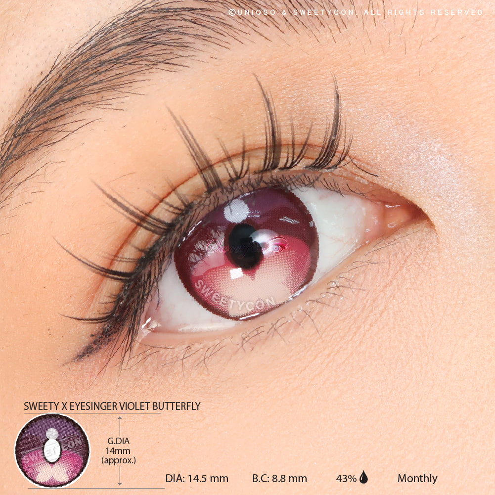 Sweety x Eyesinger Violet Butterfly (2 lenses/pack)-Colored Contacts-UNIQSO Canada