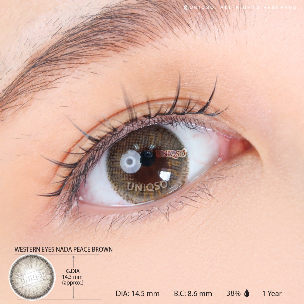 Western Eyes Nada Peace Brown (1 lens/pack) [Exp: 06/2027]-Colored Contacts-UNIQSO Canada