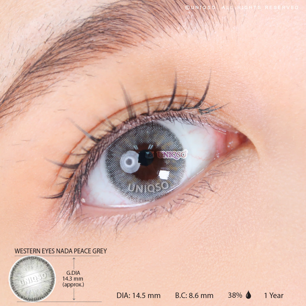 Western Eyes Nada Peace Grey (1 lens/pack)-Colored Contacts-UNIQSO Canada
