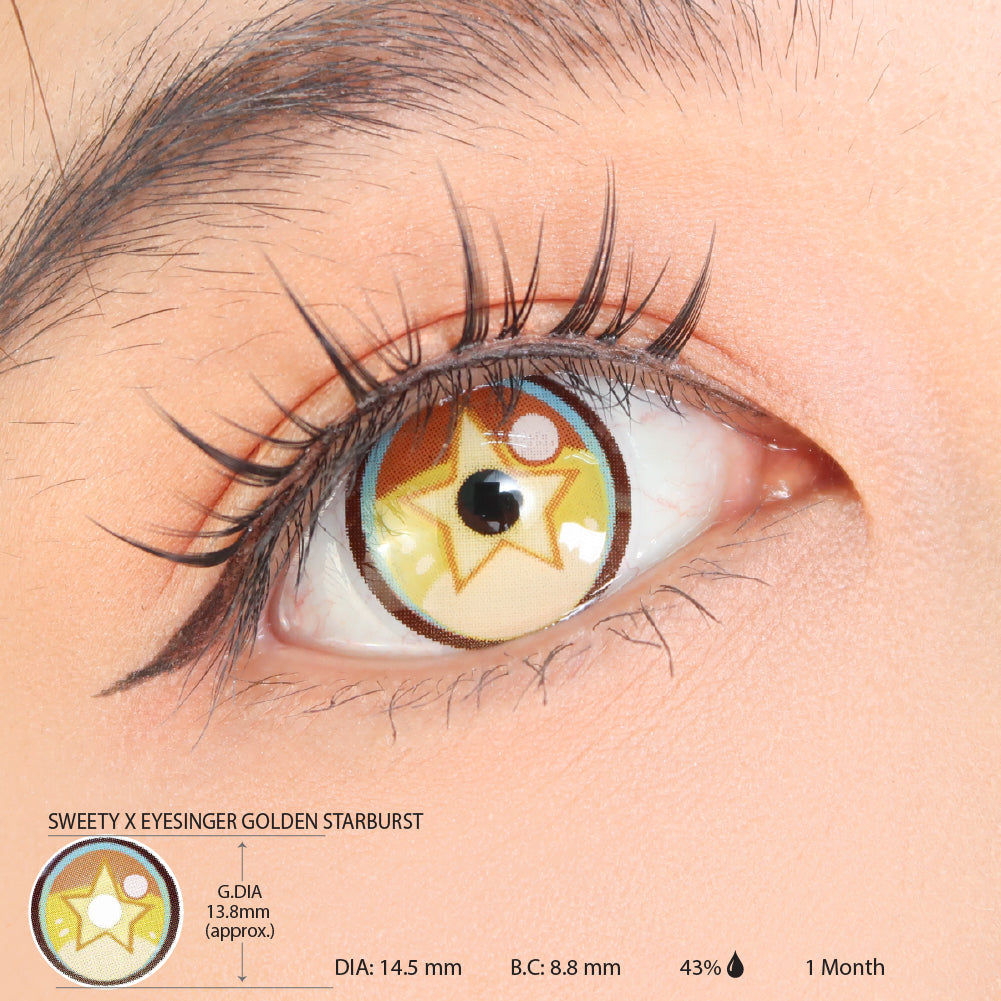 Sweety x Eyesinger Golden Starburst (2 lenses/pack)-Colored Contacts-UNIQSO Canada