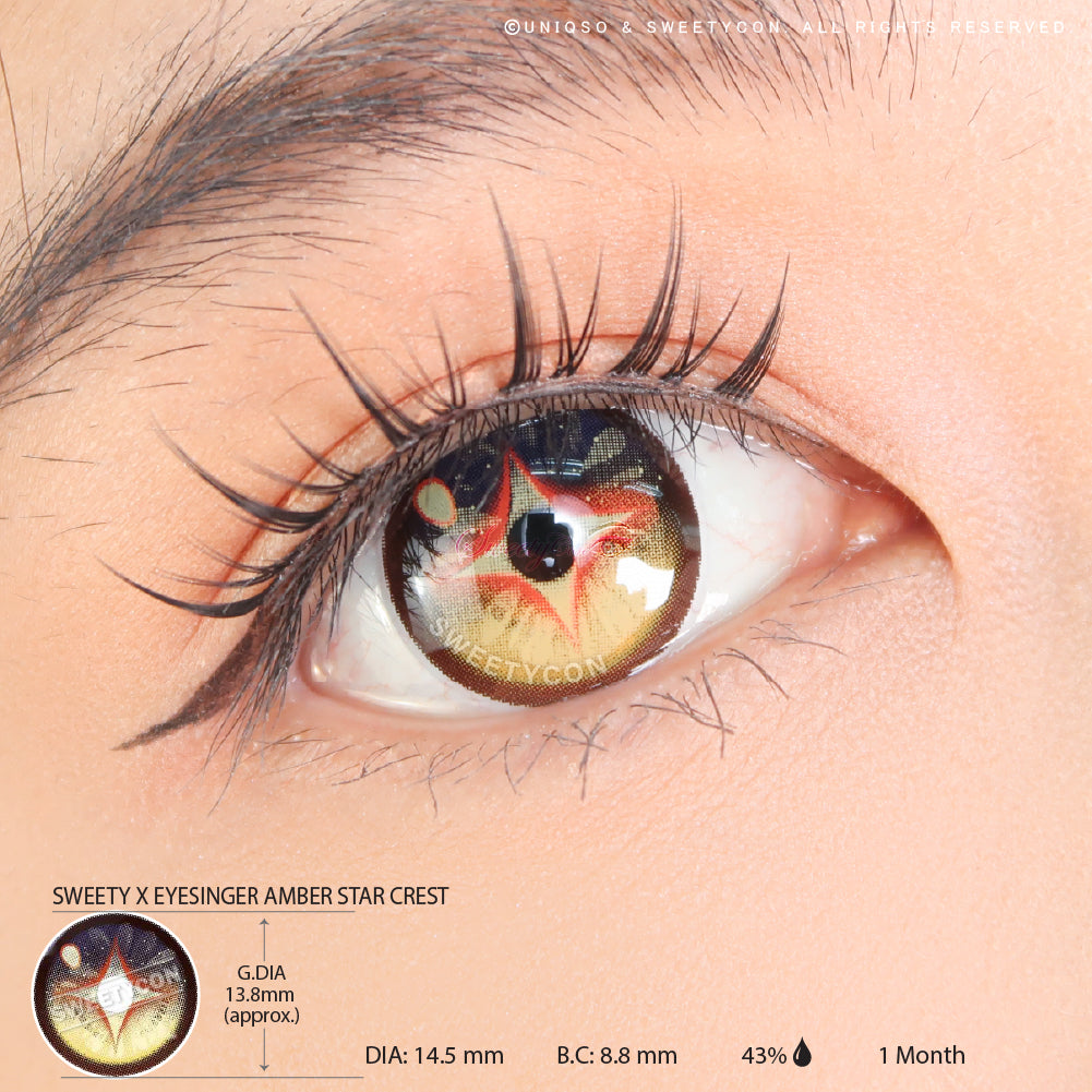 Sweety x Eyesinger Amber Star Crest (2 lenses/pack)-Colored Contacts-UNIQSO Canada