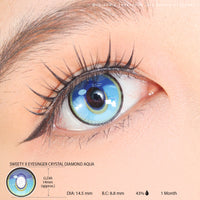 Sweety x Eyesinger Crystal Diamond Aqua (2 lenses/pack)-Colored Contacts-UNIQSO Canada