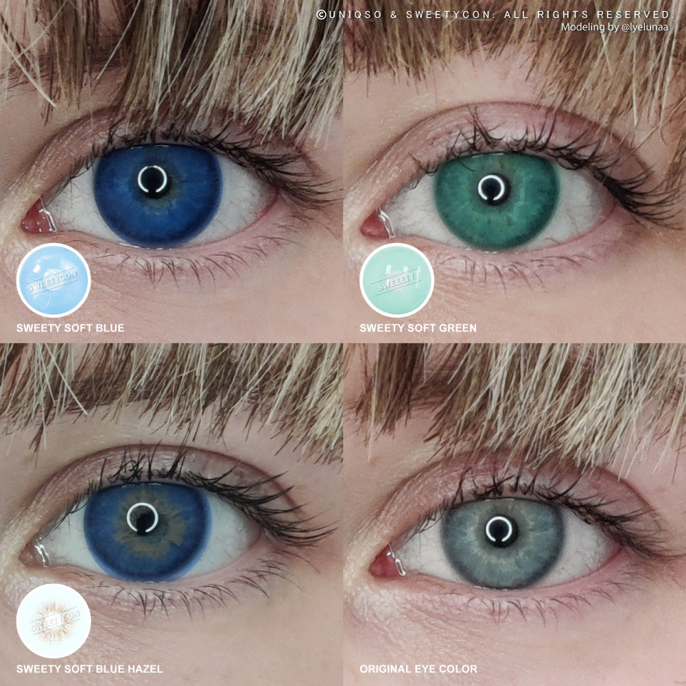 Sweety Soft Blue Hazel (1 lens/pack)-Colored Contacts-UNIQSO