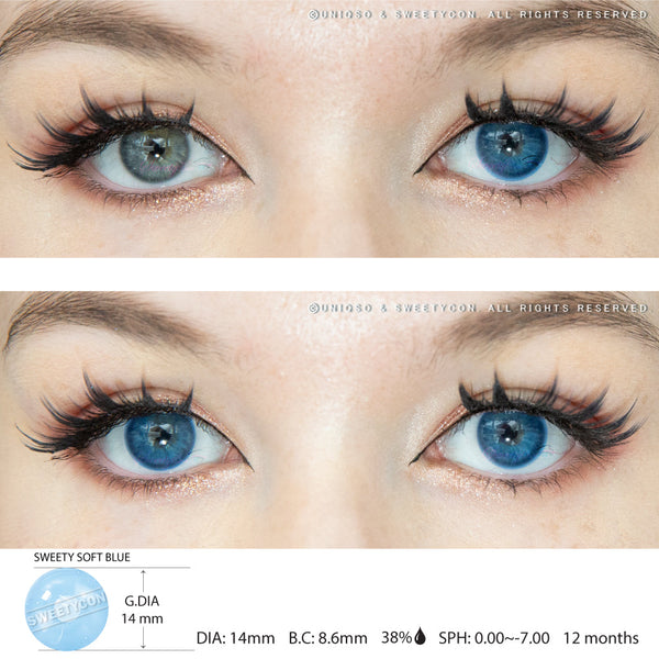 Sweety Soft Blue (1 lens/pack)-Colored Contacts-UNIQSO