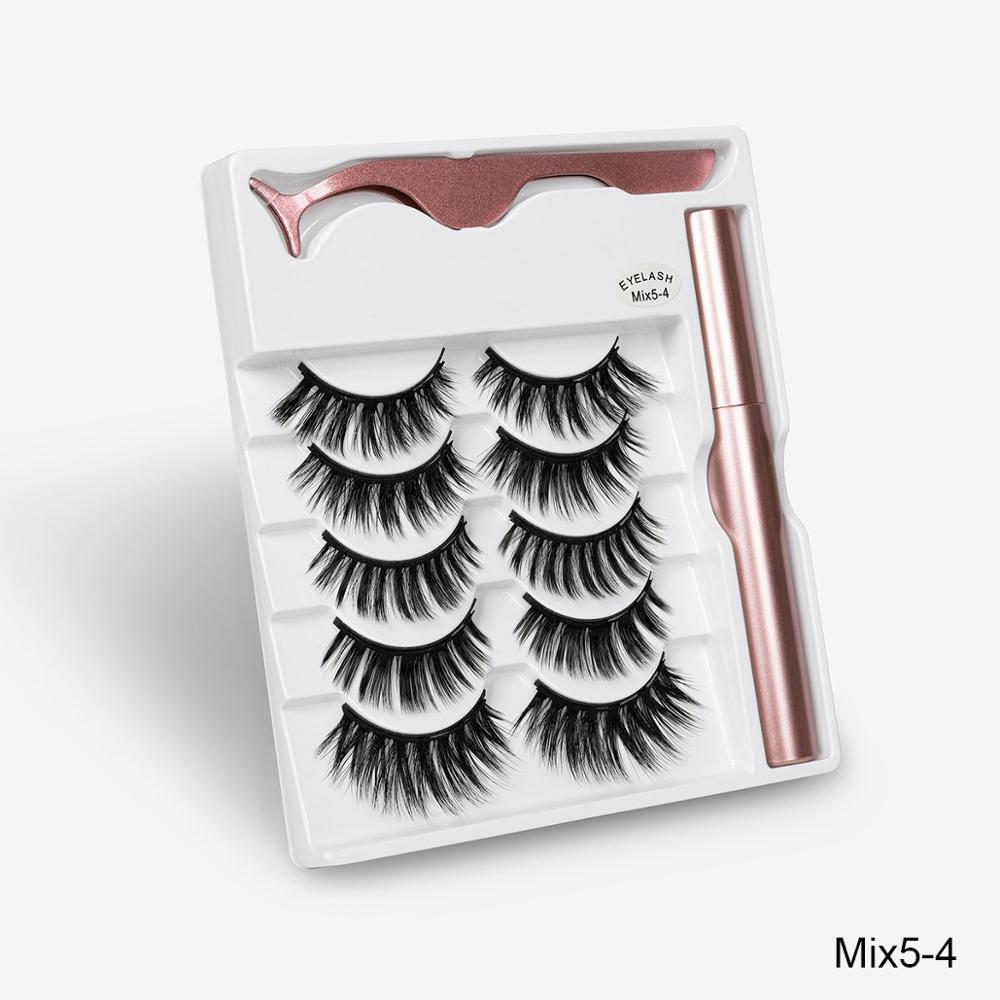 Sexy Sheep Magnetic Faux Mink Volume Eyelashes Kit Set (5 Pairs)-Magnetic Eyelash-UNIQSO