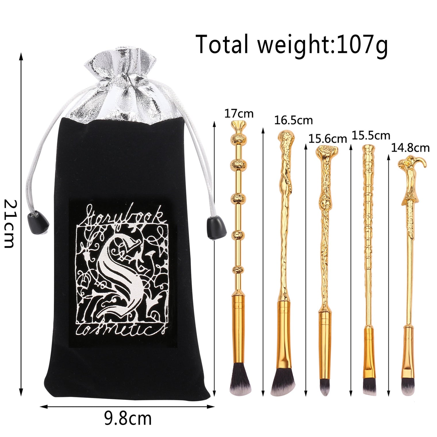 Harry Potter Hermione Dumbledore Magic Wand Makeup Brush Tool Set-Makeup Brushes-UNIQSO