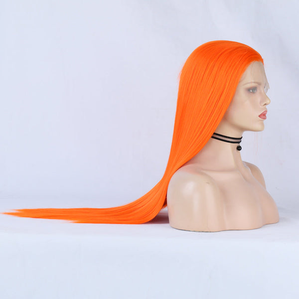 Swish Orange Front Lace Long Straight Wig-Lace Front Wig-UNIQSO