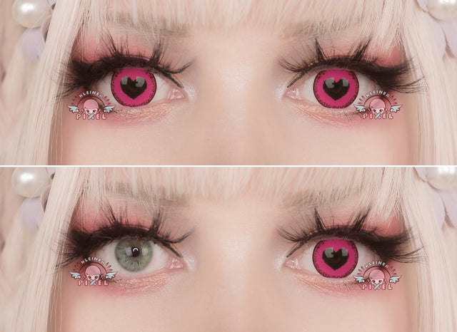 Anime Yandere Pink by KleinerPixel (1 lens/pack)-Colored Contacts-UNIQSO Canada