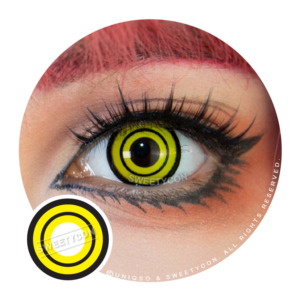 Sweety Crazy Yellow Rings V3 (Chainsaw Man - Makima) (1 lens/pack)-Crazy Contacts-UNIQSO