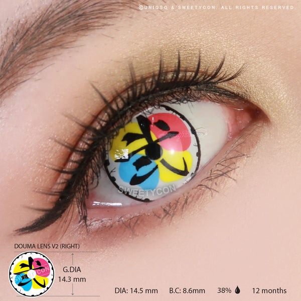 Demon Slayer Douma Eye Contacts V2 (Visible) (2 lenses/pack)-Colored Contacts-UNIQSO