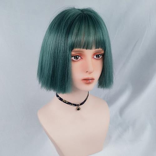 Bob LoLita Wig Dark Green-Lolita Wig-UNIQSO Canada