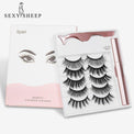 Sexy Sheep Magnetic Faux Mink Volume Eyelashes Kit Set (5 Pairs)-Magnetic Eyelash-UNIQSO