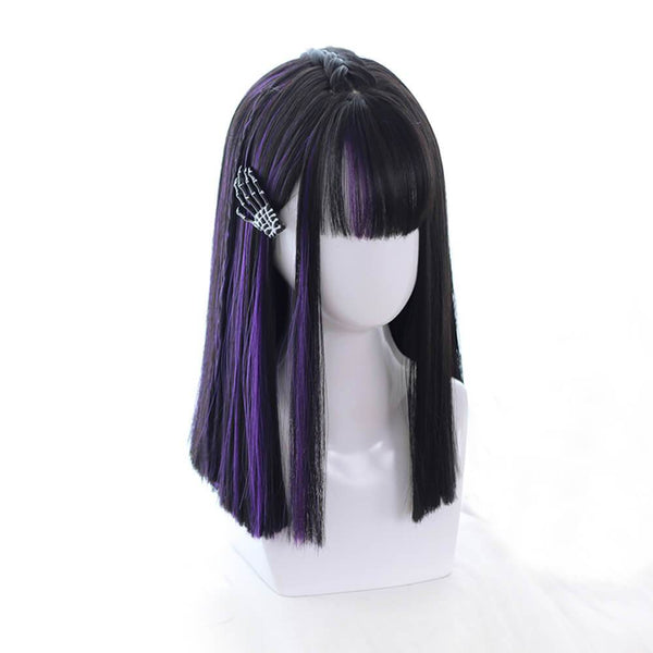 Super Straight Dark Violet Centre Braid Lolita Wig-Lolita Wig-UNIQSO