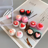Cute Paw & Love Lens Case Travel Kit (3 Pairs)-Lens Case-UNIQSO Canada
