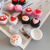 Cute Paw & Love Lens Case Travel Kit (3 Pairs)-Lens Case-UNIQSO Canada
