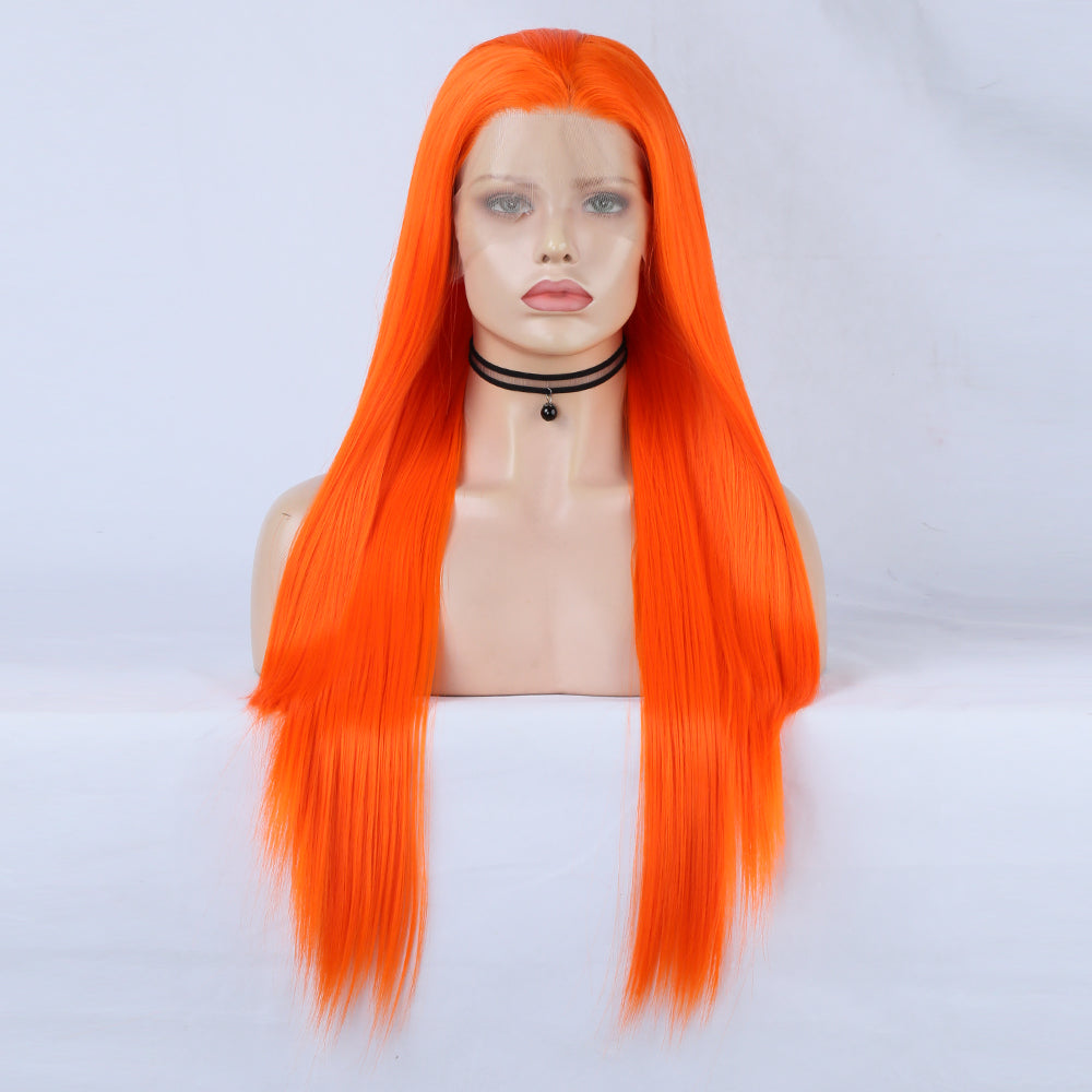 Swish Orange Front Lace Long Straight Wig-Lace Front Wig-UNIQSO