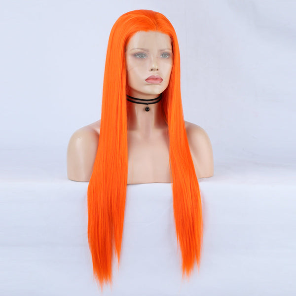 Swish Orange Front Lace Long Straight Wig-Lace Front Wig-UNIQSO