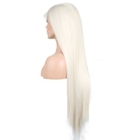 Glitzy White Front Lace Long Straight Hair Wig-Lace Front Wig-UNIQSO Canada