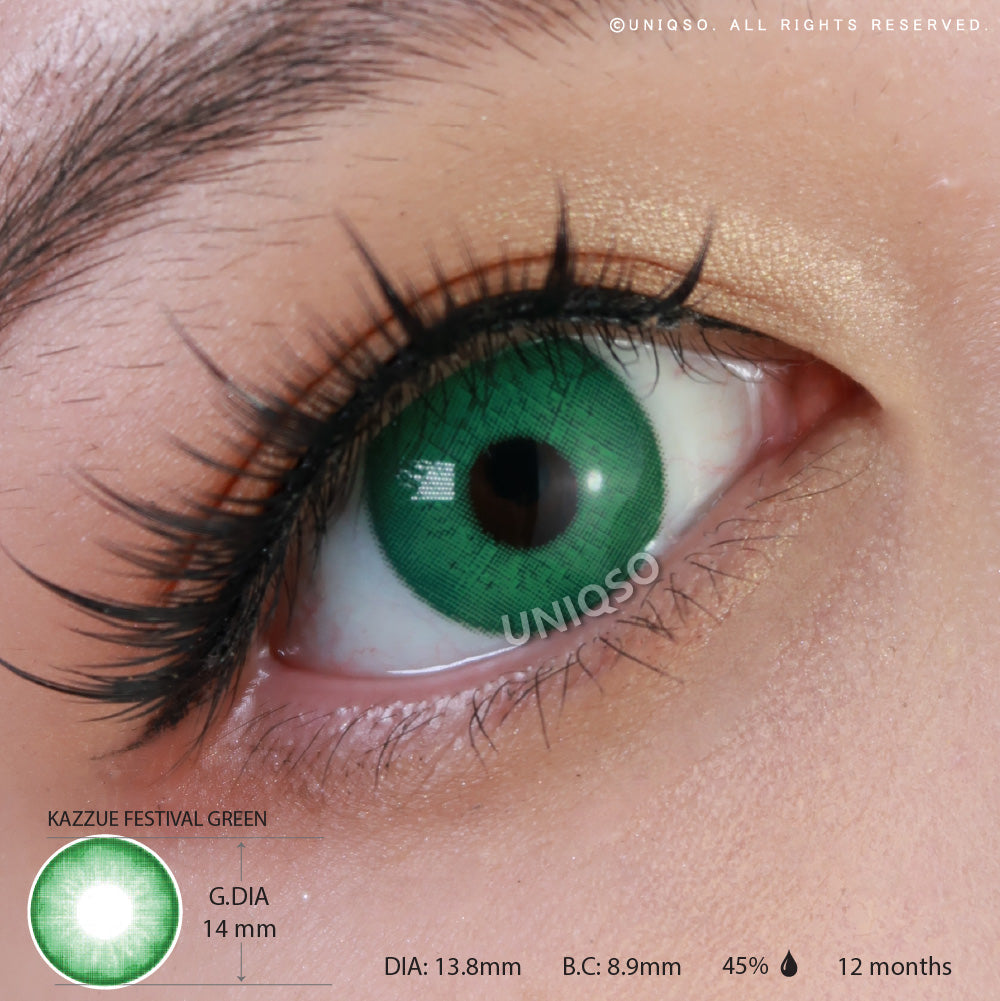 Kazzue Festival Green colored contacts