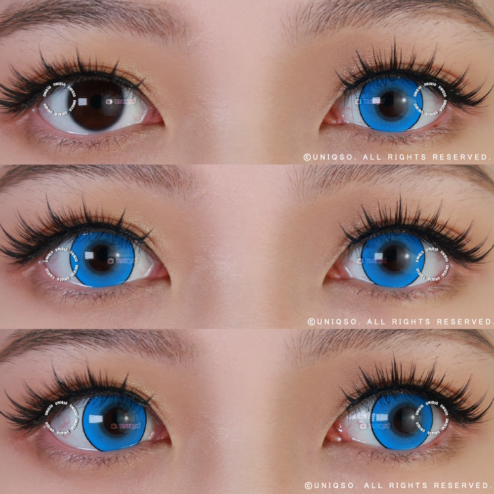 Kazzue Intense Pop Blue colored contacts