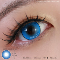 Kazzue Intense Pop Blue colored contacts